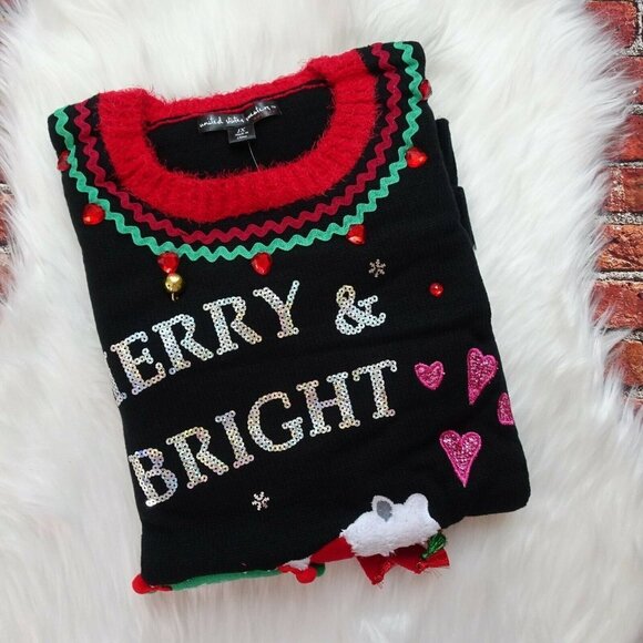 NWT Holiday Sweater Embellished Polar Bear Ugly Sweater Christmas Party 1X - Picture 6 of 12